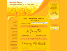 Tablet Screenshot of eternalfonts.com